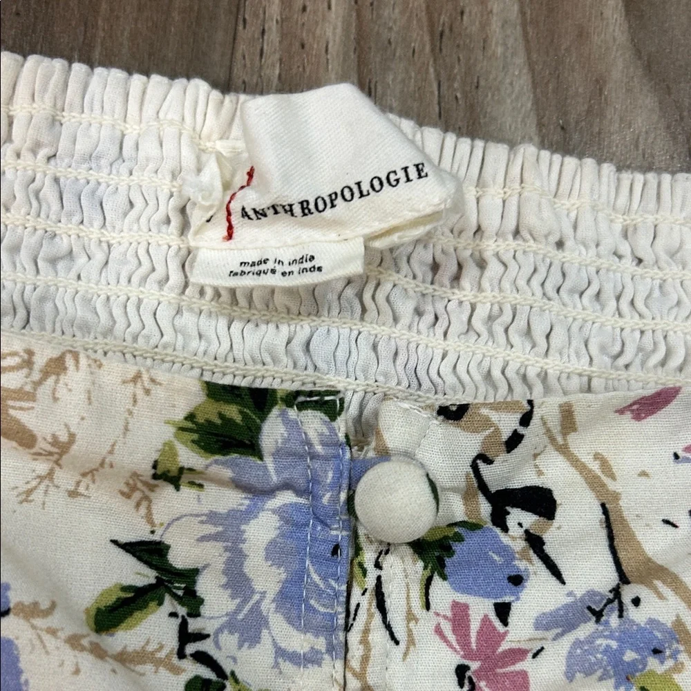 Anthropologie Cream Floral Blouse
